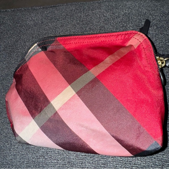 Authentic Burberry Pouch Zip Top Nova Check Red Item # 815012 - Picture 2 of 5
